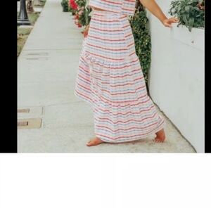 Buddy Love Tiered Plaid maxi skirt size M